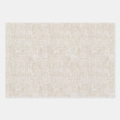 Grijs Crème Nep Linnen Bruiloft Inpakpapier Vel (Voorkant 3)