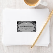Grijs  Curlicue Bruiloft Monogram G460 Etiket (Insitu)