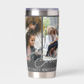 Grijs Custom 4 Foto's Collage Beste Mam Ooit Geïsoleerde Drinkbeker (Achterkant)
