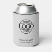 Grijs Custom Business Logo Dubbelzijdig Promotione Blikjeskoeler (Blikje Achterkant)