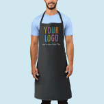 Grijs Custom Company Schort met Logo gepersonalise<br><div class="desc">Personaliseer dit all-over-print schort met uw eigen bedrijf logo of afbeelding en aangepaste tekst. De tekst kan een naam, bedrijfstaklijn, websiteadres, handvat voor sociale media of andere gepersonaliseerde tekst zijn om jezelf uit te drukken. Verkrijgbaar in grijs en andere kleuren (alle kleuren zijn aanpasbaar). Verkrijgbaar in grote, middelgrote en kindermaat....</div>