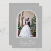 Grijs Custom Photo Wedding Bedankkaart (Voorkant / Achterkant)