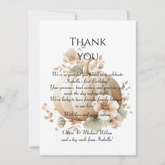 Grijs Cute Eerste Verjaardag Halloween Bedankt Aut (Voorkant)