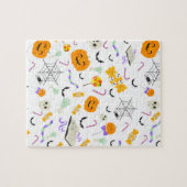 Grijs Cute Halloween-icoontjes Legpuzzel (Horizontaal)