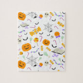 Grijs Cute Halloween-icoontjes Legpuzzel (Verticaal)