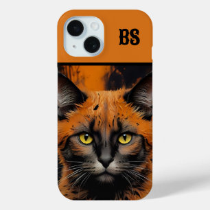 Grijs cute Halloween kat vermomd iPhone 15 Case