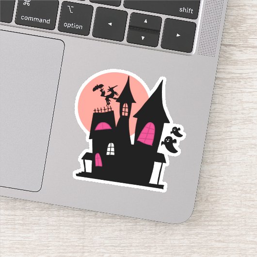 Grijs Cute Huis Sticker – Zachte Geest Vibes (Detail)