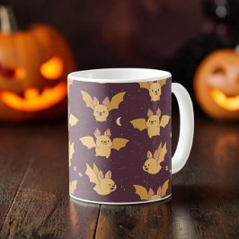 Grijs Cute Kawaii Vleermuis Halloween Esthetiek Koffiemok