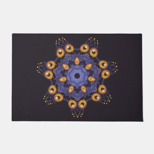 Grijs Cute Mandala Monster Kunst Halloween Schepse Deurmat (Voorkant)