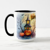 Grijs Cute Moderne Halloween Collectie Mok (Links)