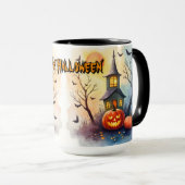 Grijs Cute Moderne Halloween Collectie Mok (Voorkant rechts)