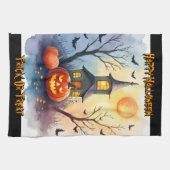 Grijs Cute Moderne Halloween Collectie Theedoek (Horizontaal)