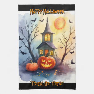 Grijs Cute Moderne Halloween Collectie Theedoek