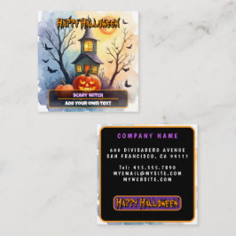 Grijs Cute Moderne Halloween Collectie Vierkante Visitekaartje
