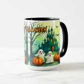 Grijs Cute Populaire Halloween Collectie Mok (Voorkant rechts)