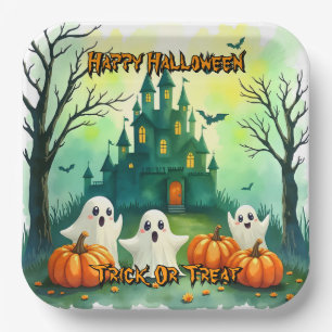 Grijs Cute Populaire Halloween Collectie Papieren Bordje
