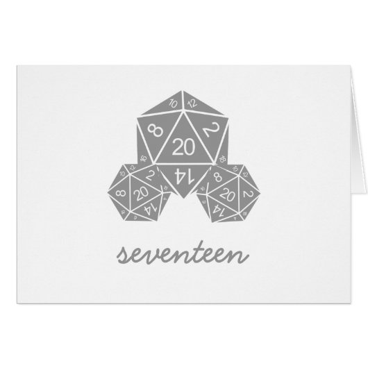 Grijs D20-controletabel Aantal Kaart (Voorkant Horizontaal)