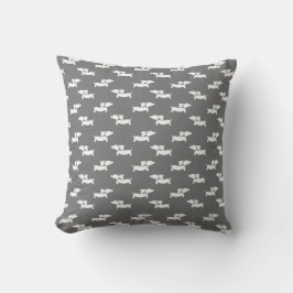 Grijs Dachshund Accent PIllow Kussen