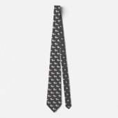 Grijs Dachshund Papa Accessoire Necktie Stropdas (Voorkant)