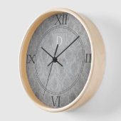 Grijs  Damask Monogram Klok (Hoek)