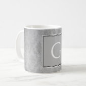 Grijs  Damask Monogram Mok (Voorkant links)