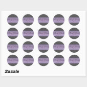Grijs Damask Paar Sticker/Seal Ronde Sticker (Vel)