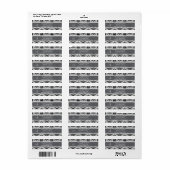 Grijs damasklabel etiket (Full Sheet)