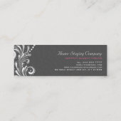 Grijs Damasks Wit Kant Mini Visitekaartje (Achterkant)