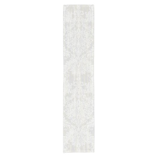 grijs Damaspatroon Korte Tafelloper (Voorkant)