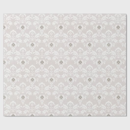 Grijs Damast Grijs Kant Stof Print Wrapping Papier (Vlak)