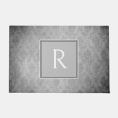Grijs  Damast Monogram Deurmat (Voorkant)
