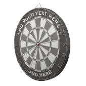 Grijs dartboard met douanetekst dartbord (Voorkant Rechts)