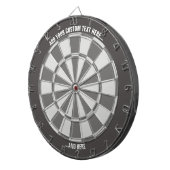 Grijs Dartbord met aangepaste tekst (Voorkant Rechts)