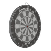 Grijs Dartbord met aangepaste tekst (Voorkant Links)