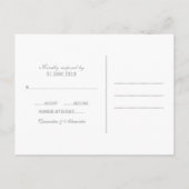 Grijs Deco Chic Bruiloft RSVP Briefkaart (Achterkant)