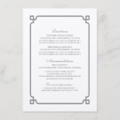 Grijs Deco Chique Bruiloft Info Kaart (Voorkant)