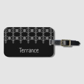 Grijs decoratief touw hekwerk zwart bagagelabel (Voorkant (horizontaal))