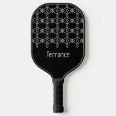 Grijs decoratief touw hekwerk zwart pickleball paddle (Voorkant)