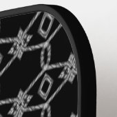 Grijs decoratief touw hekwerk zwart pickleball paddle (Links Detail)