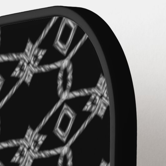 Grijs decoratief touw hekwerk zwart pickleball paddle (Links Detail)