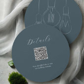 Grijs Details QR code Kaart Industrial Chic Weddin