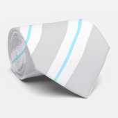 Grijs, Diamantblauw, en Wit Gestreepte Stropdas (Opgerold)