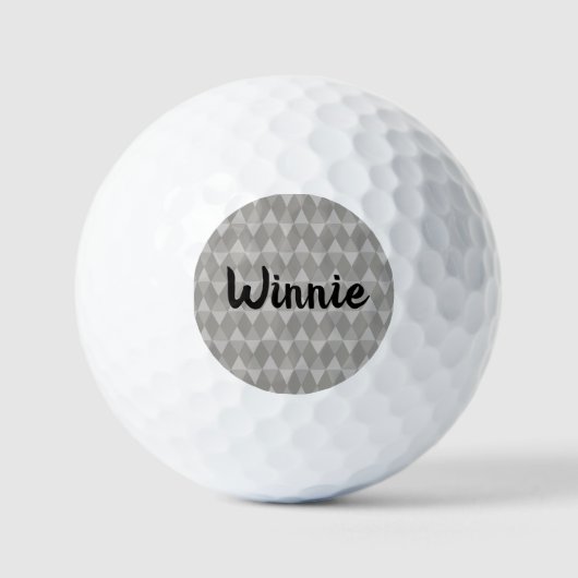 Grijs Diamantpatroon Golfballen (Voorkant)
