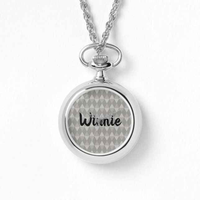 Grijs diamantpatroon horloge (Voorkant)