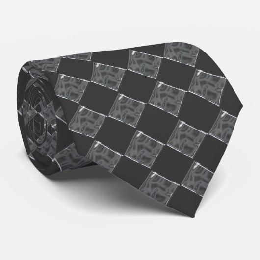Grijs Diamond Pattern Stropdas (Opgerold)