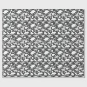 Grijs Dino Patroon D Grijs BG Cadeaupapier (Vlak)