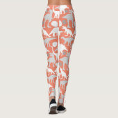 Grijs Dino Pattern Sinaasappel BG Leggings (Achterkant)