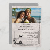 Grijs Dominicaanse Republiek Paspoort bruiloft Kaart (Voorkant / Achterkant)