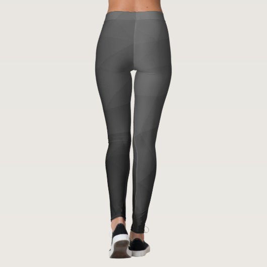 Grijs donker gradiënt geometrisch mesh patroon leggings (Achterkant)