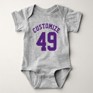 Grijs & Donker Paarse Baby | Sporttrui ontwerp Romper